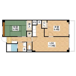 ロジュマンコシノハラ【1階】の間取り