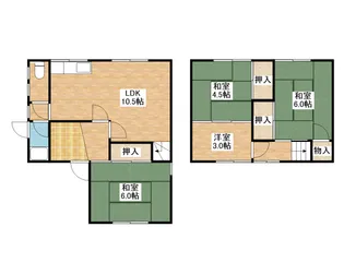 滋賀県野洲市栄【一戸建】の間取り