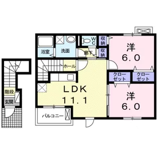 グレイスフル シャンティ【2階】の間取り
