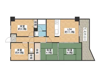 滋賀県守山市守山1丁目【マンション】の間取り