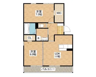 メイプルコート【2階】の間取り