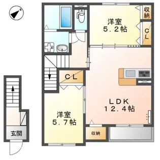ヴィル・リヴィエール【2階】の間取り