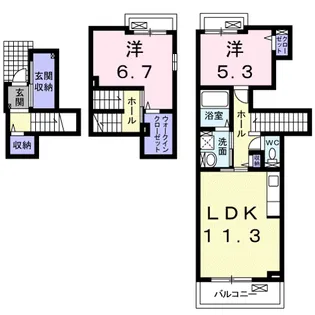 アースフィールド ハチマン【2階】の間取り