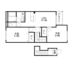 フリージア【2階】の間取り