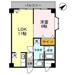 ジュネス堅田【2階】の間取り