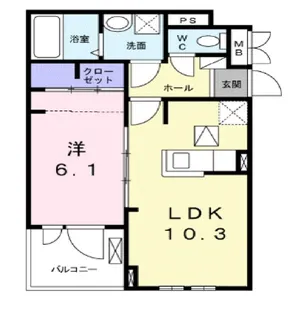 プログレス F Ⅰ番館【2階】の間取り