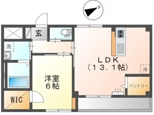 フロンティア【201-K号室】の間取り