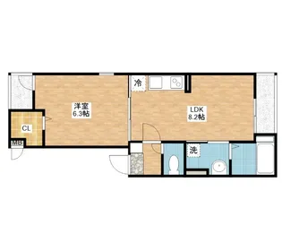 リベルテF・皐月【3階】の間取り