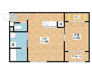 Luz Ov ルースオーヴ【1階】の間取り