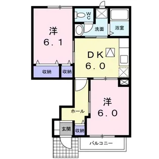 プリムローズ城山台【1階】の間取り