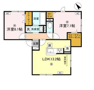 D-ROOM吉身【1階】の間取り