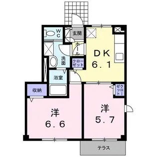 オリーヴハウスC【1階】の間取り