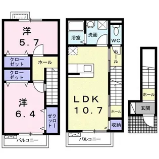 レイクパレット【1階】の間取り