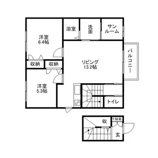 シェルブルー【2階】の間取り
