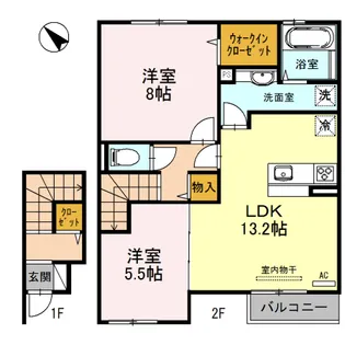ロックベイレーク【2階】の間取り