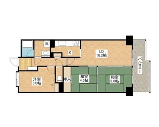 シャルマンコーポ野洲・Ⅱ【1階】の間取り