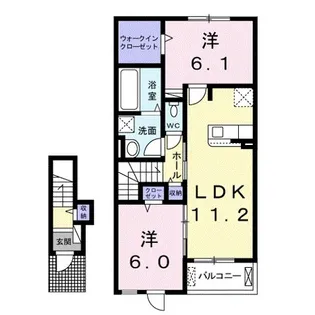ミ・リブロ堅田【2階】の間取り
