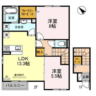 ロック・ベイレーク【2階】の間取り