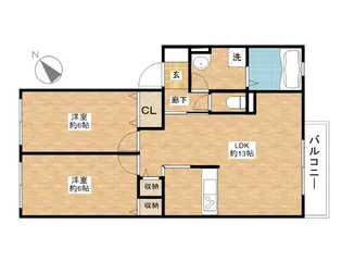 レジデンス琵琶【2階】の間取り