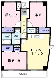 リヴェール須舞【3階】の間取り