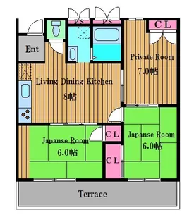 ヴィラ千代田【1階】の間取り