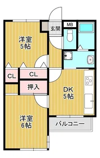 フラワーマンション【2階】の間取り