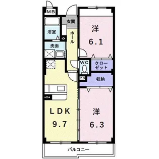 インヴィテ・ボヌ−ルII番館【201号室】の間取り