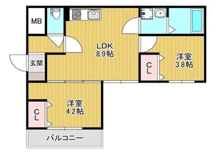D porta sunlit【1階】の間取り