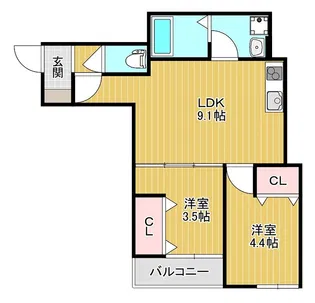 D porta sunlit【1階】の間取り