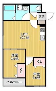 D porta sunlit【1階】の間取り