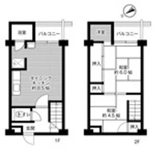 ビレッジハウス加賀田2号棟【301号室】の間取り