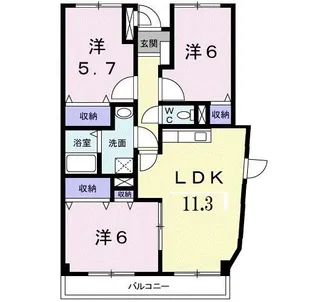 ラ・メールII【201号室】の間取り