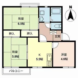 クレール美原【2階】の間取り
