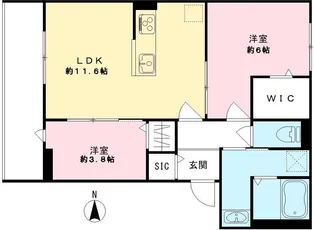 メゾン ド アヴェル Ⅵ【1階】の間取り