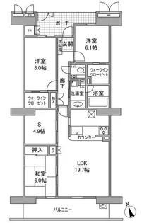 ファミール羽衣公園前【6階】の間取り