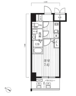 アプリーレ中之島【205号室】の間取り