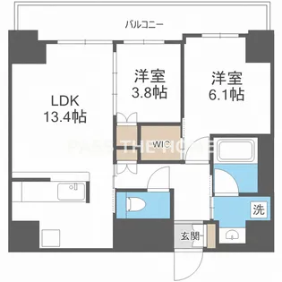 GRAND VILLASSE 福島【7階】の間取り