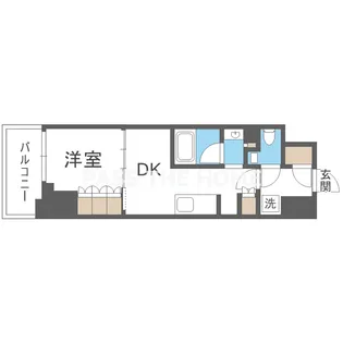 ザ・パークハビオ谷町六丁目クロス【6階】の間取り