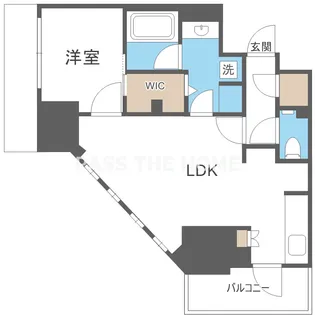 ザ・パークハビオ谷町六丁目クロス【2階】の間取り