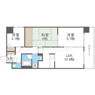 テン・フォーティ【9階】の間取り