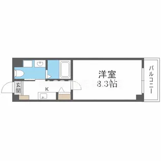 HRフロントリーガル平野【8階】の間取り