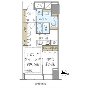BrilliaTower堂島【27階】の間取り