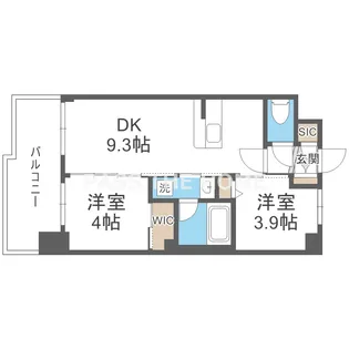 セレニテフラン谷町四丁目アリエ【13階】の間取り