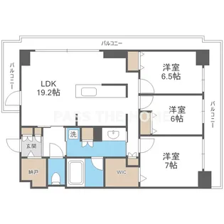 グランセジュール大国町【6階】の間取り