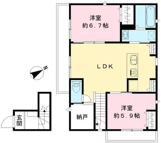 クインテット土生【2階】の間取り