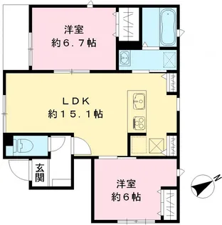 クインテット土生【1階】の間取り
