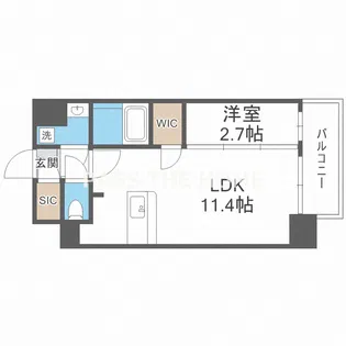 アプリーレ中之島【9階】の間取り