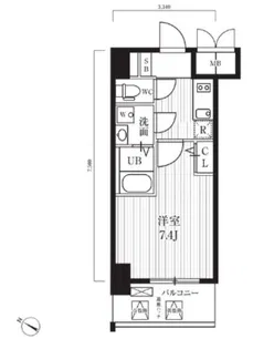 アプリーレ中之島【14階】の間取り
