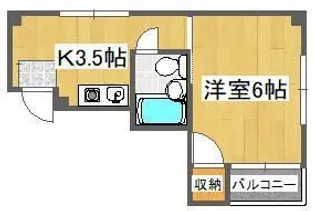 仲之町ラバーズハウス【503号室】の間取り