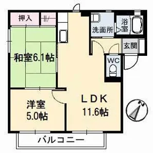 セトゥール・イン・ウエスト B棟【103号室】の間取り